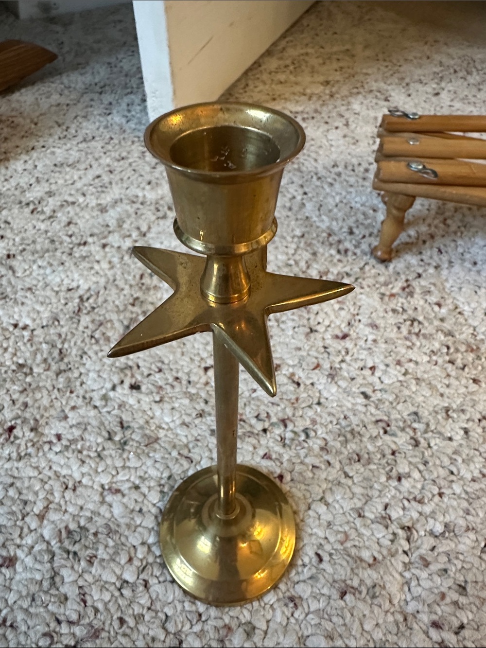 Rare, gorgeous vintage brass candle holder
